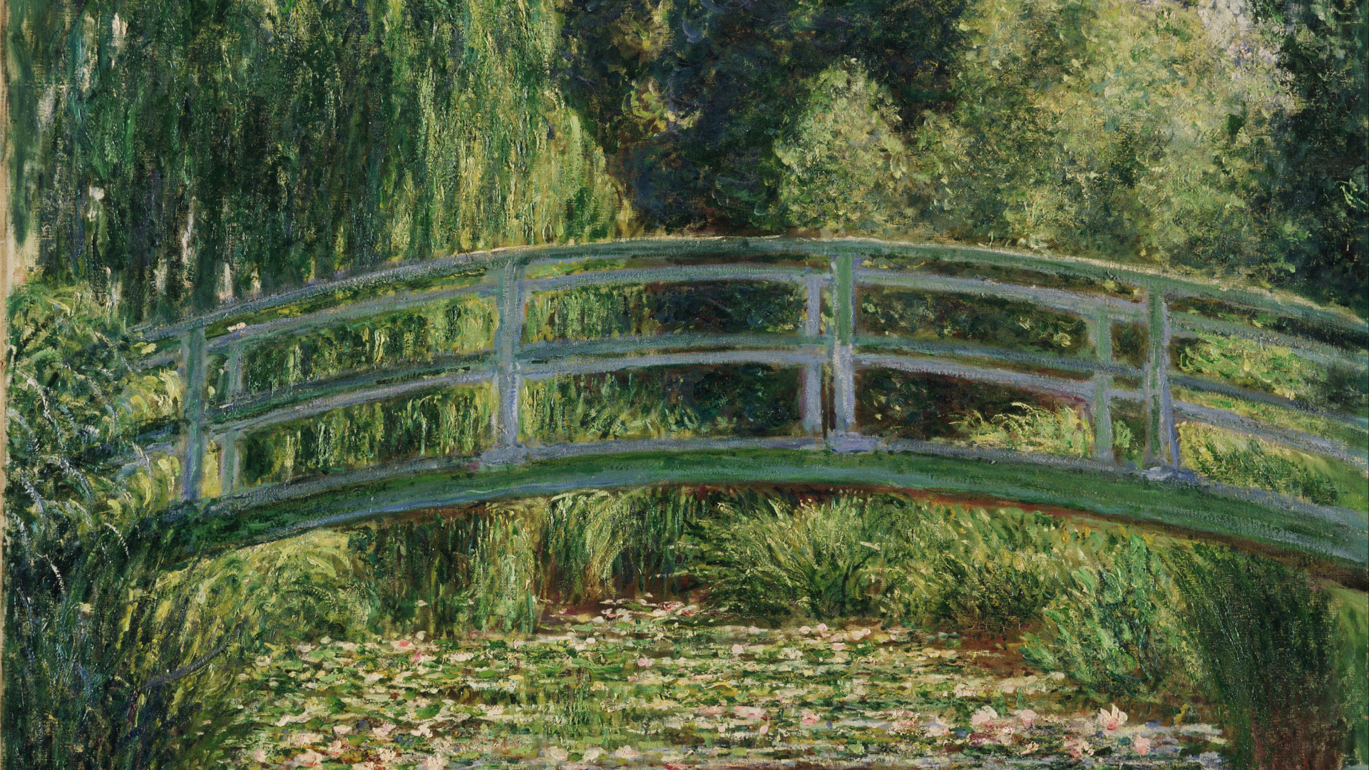 Claude Monet's The Japanese Footbridge and the Water Lily Pool