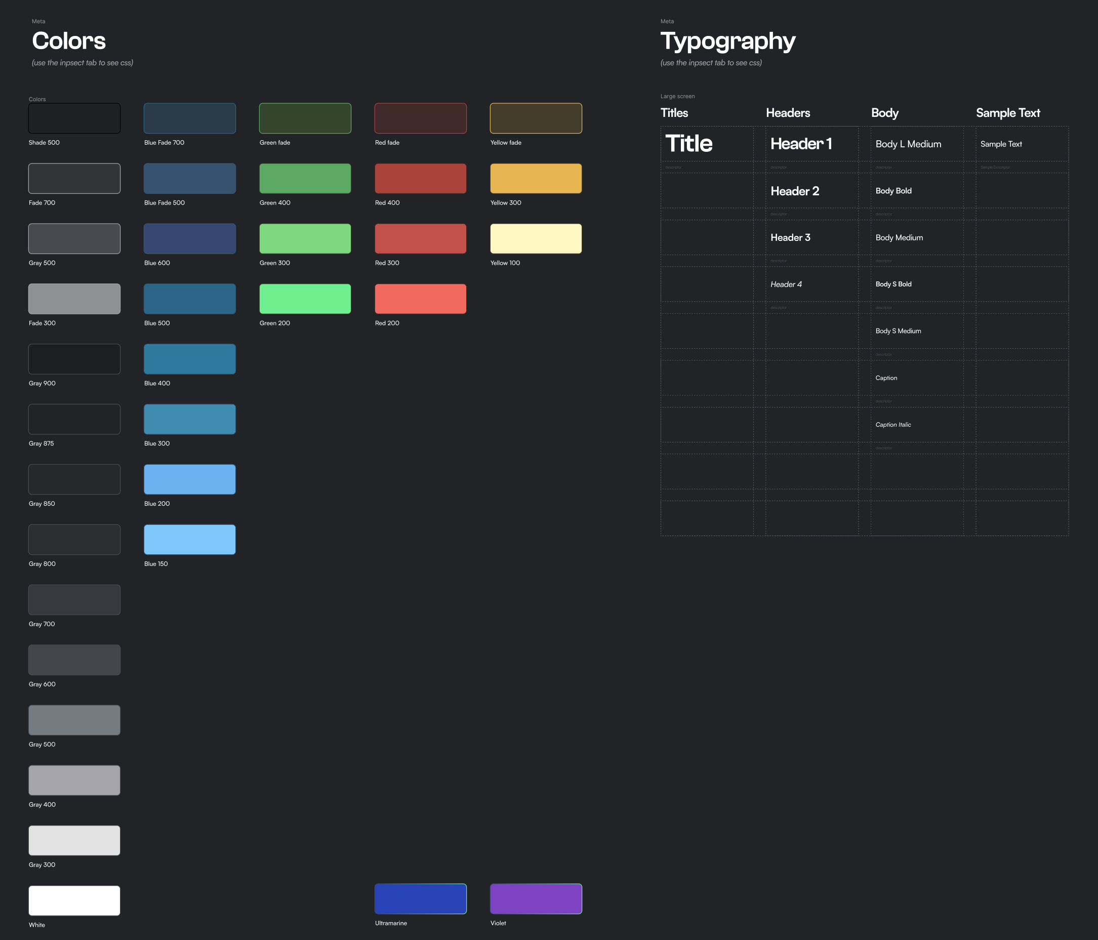 Colors and typography